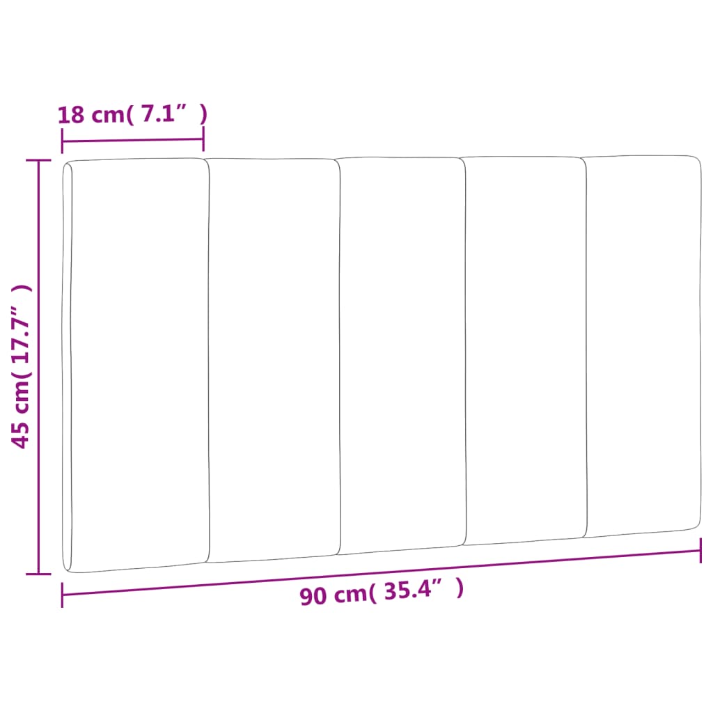 Kopfteil-Kissen Dunkelgrau 90 cm Samt