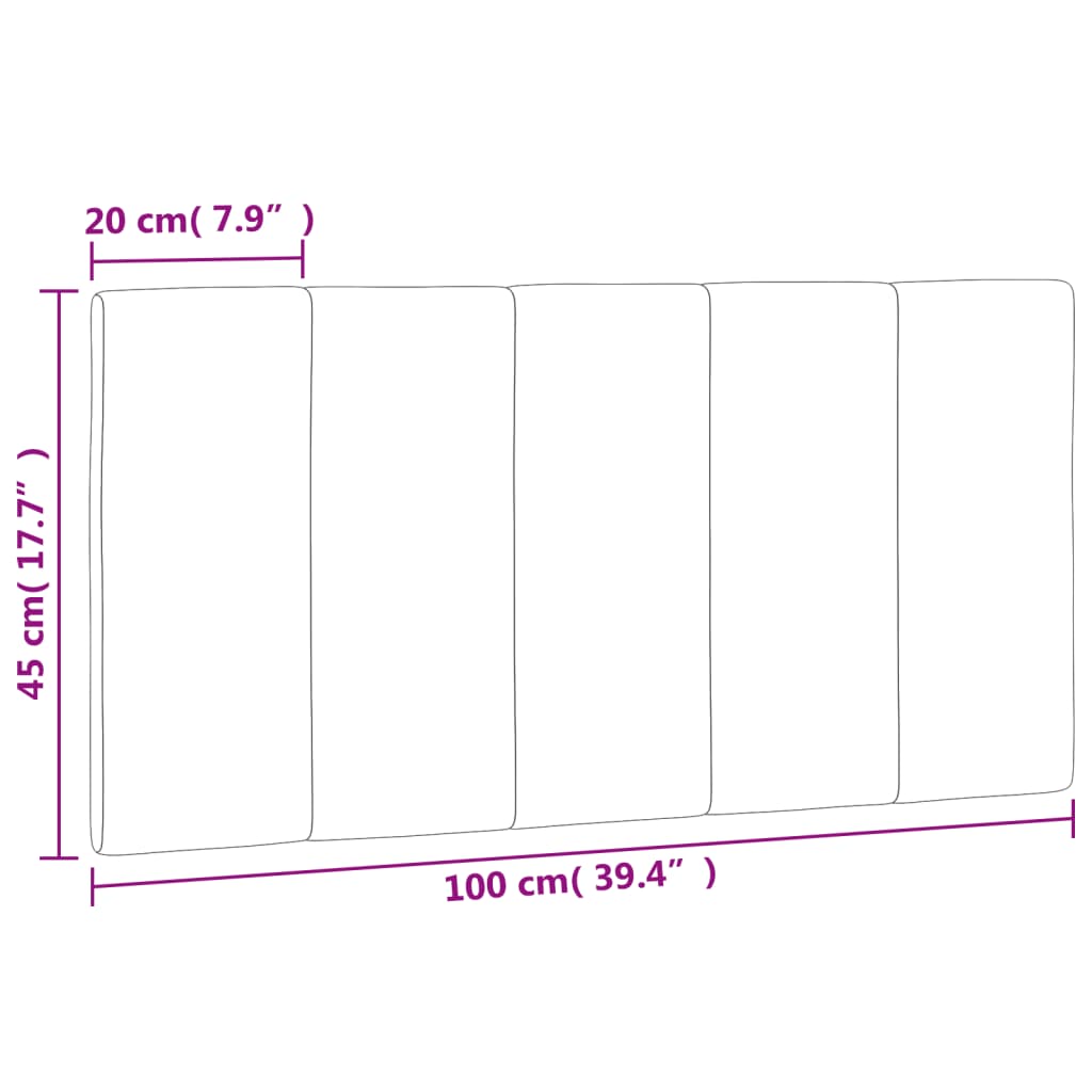 Kopfteil-Kissen Dunkelgrau 100 cm Samt