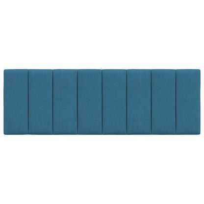 Kopfteil-Kissen Blau 120 cm Samt