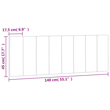 Kopfteil-Kissen Hellgrau 140 cm Samt