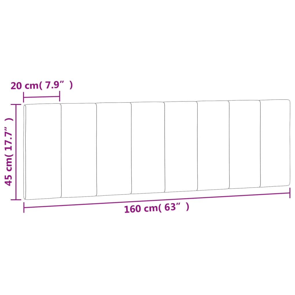 Kopfteil-Kissen Schwarz 160 cm Samt