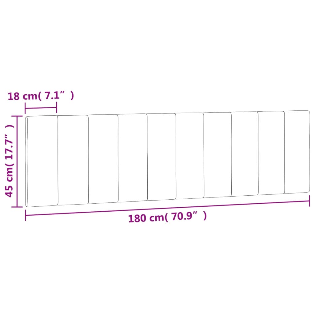 Kopfteil-Kissen Dunkelgrau 180 cm Samt