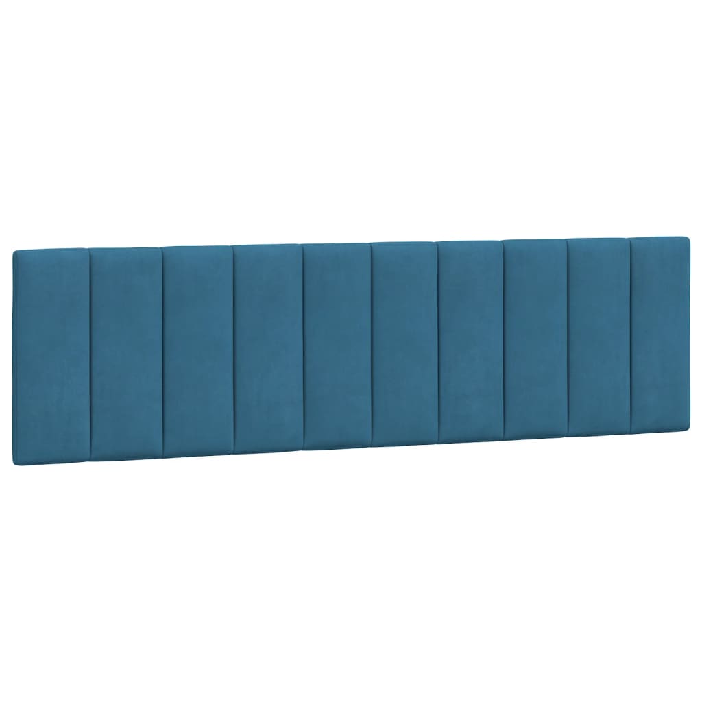 Kopfteil-Kissen Blau 180 cm Samt