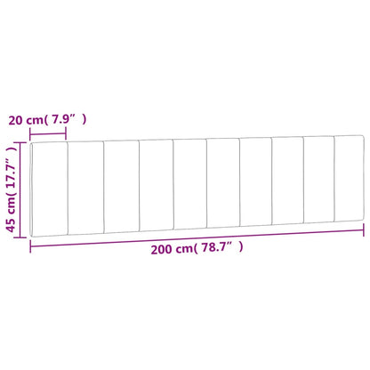 Kopfteil-Kissen Dunkelgrau 200 cm Samt