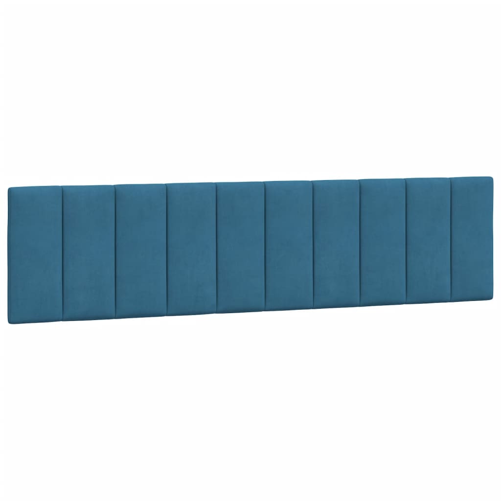 Kopfteil-Kissen Blau 200 cm Samt