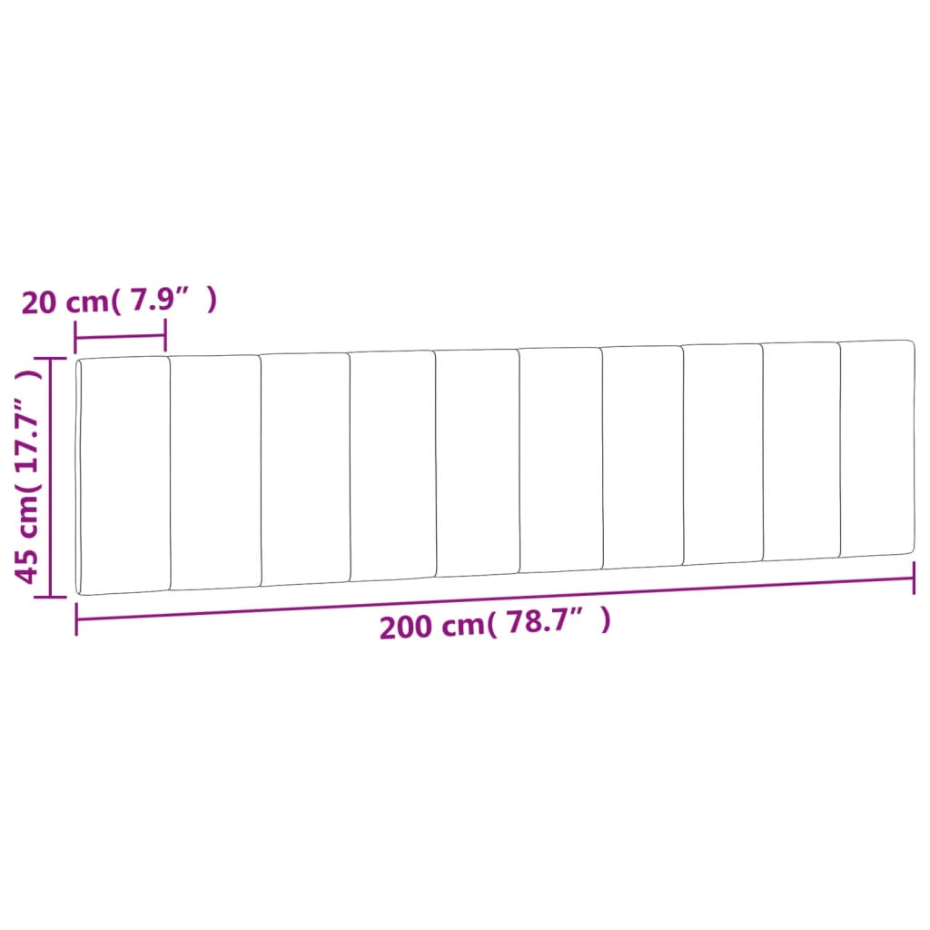 Kopfteil-Kissen Rosa 200 cm Samt