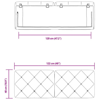 Kopfteil-Kissen Dunkelgrau 120 cm Samt