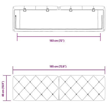 Kopfteil-Kissen Dunkelgrau 180 cm Samt