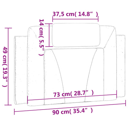 Kopfteil-Kissen Schwarz 90 cm Kunstleder