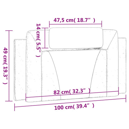 Kopfteil-Kissen Braun 100 cm Kunstleder