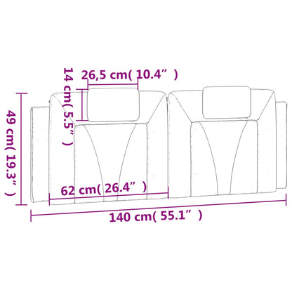 Kopfteil-Kissen Schwarz 140 cm Kunstleder