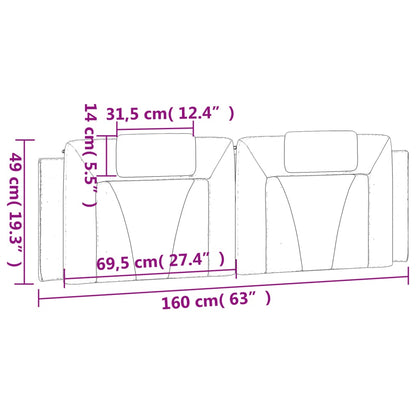 Kopfteil-Kissen Weiß 160 cm Kunstleder