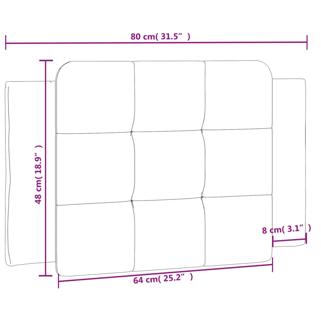 Kopfteil-Kissen Braun 80 cm Kunstleder