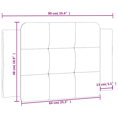 Kopfteil-Kissen Grau 90 cm Kunstleder