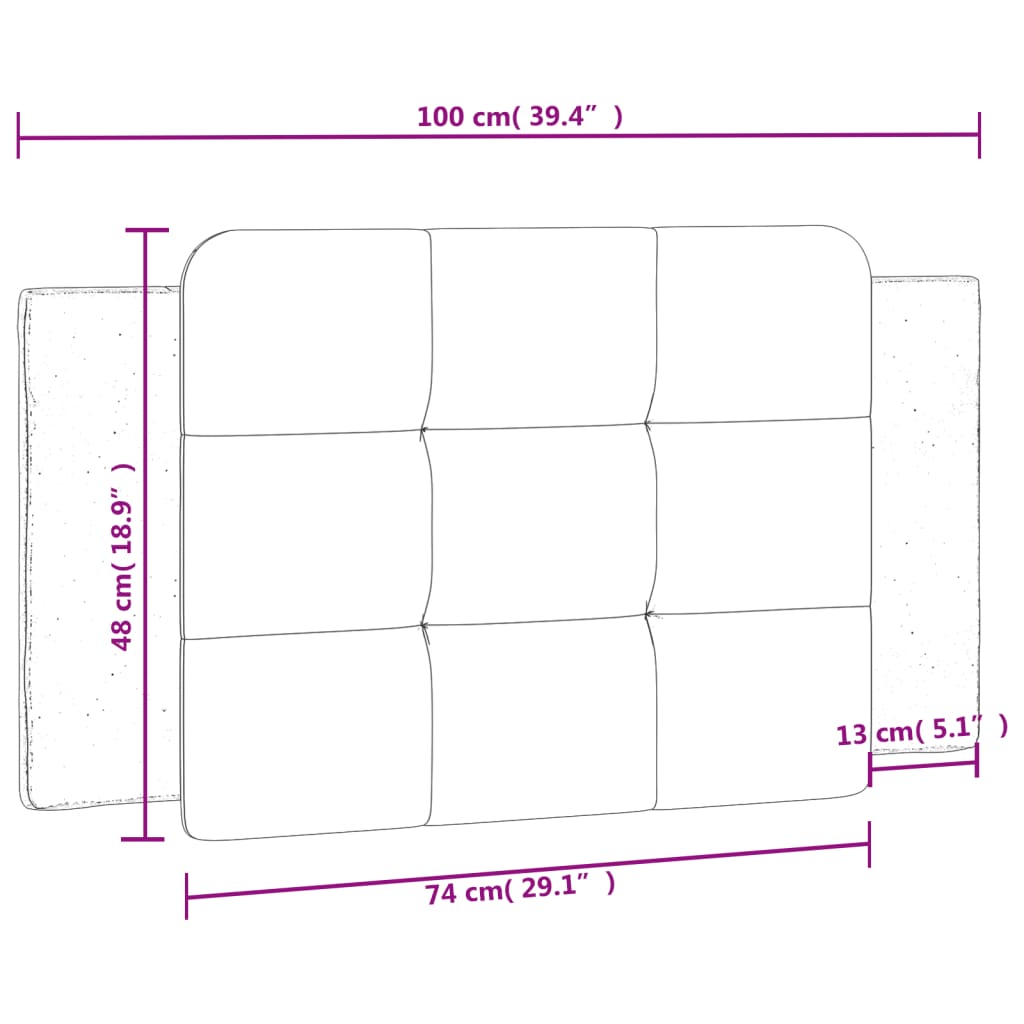 Kopfteil-Kissen Braun 100 cm Kunstleder