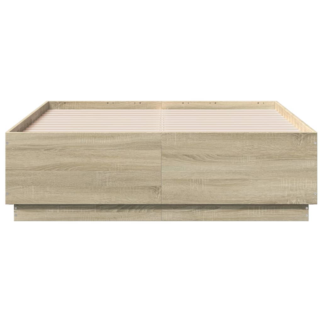 Bettgestell Sonoma-Eiche 135x190 cm Holzwerkstoff