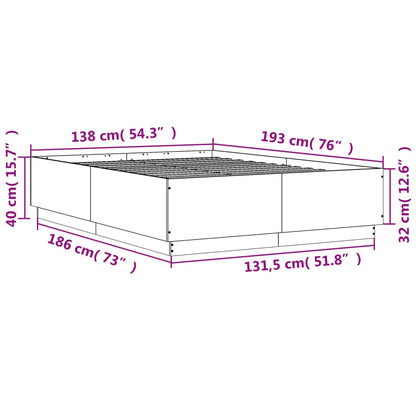 Bettgestell Sonoma-Eiche 135x190 cm Holzwerkstoff