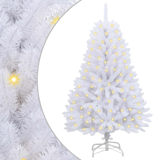 Künstlicher Weihnachtsbaum Weiß 120 cm PVC und Metall