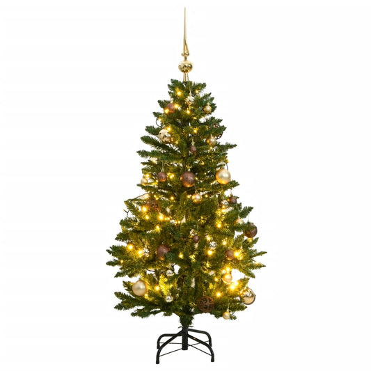 Künstlicher Weihnachtsbaum Klappbar 150 LEDs & Kugeln 120 cm