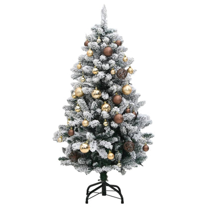 Künstlicher Weihnachtsbaum Klappbar 150 LEDs & Kugeln 120 cm