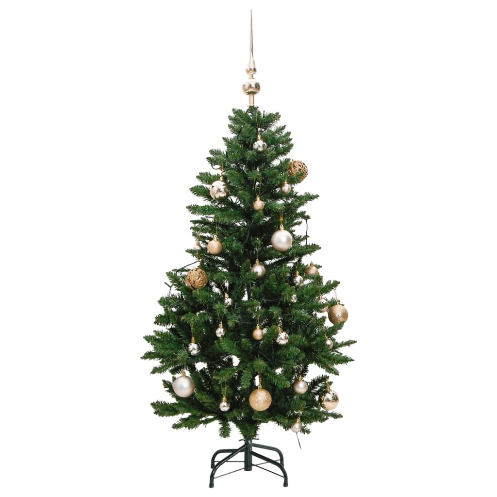 Künstlicher Weihnachtsbaum Klappbar 150 LEDs & Kugeln 150 cm