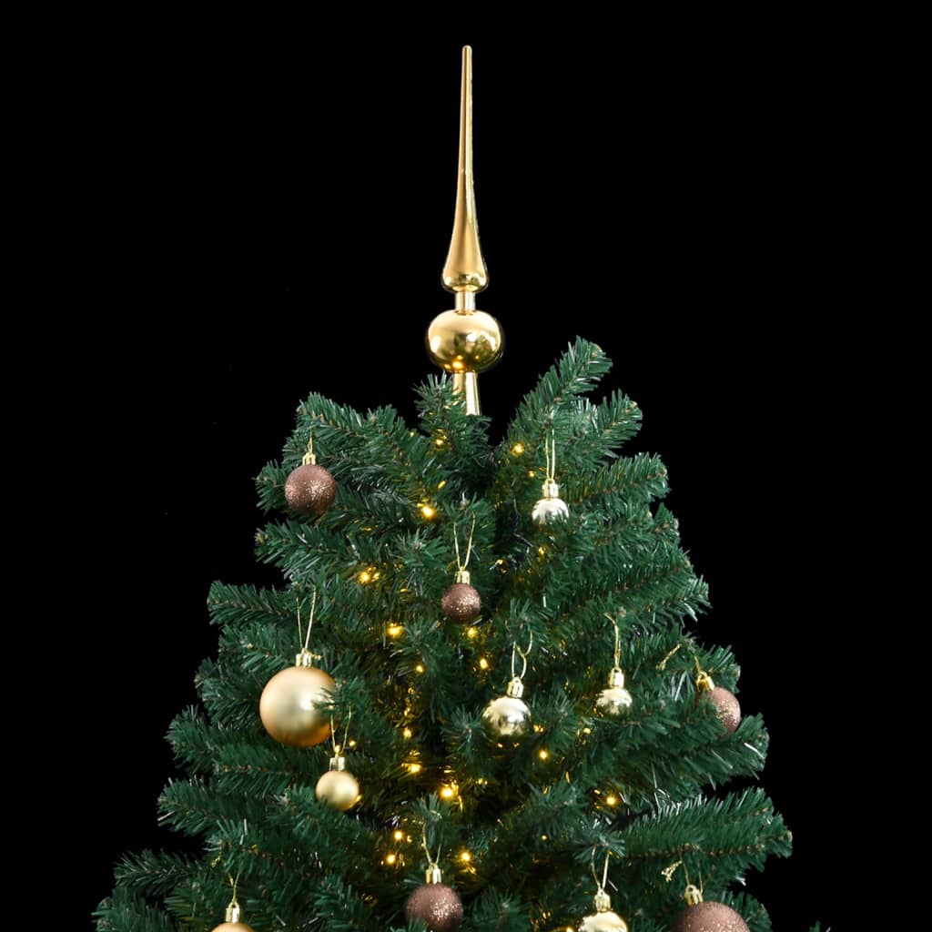 Künstlicher Weihnachtsbaum Klappbar 300 LEDs & Kugeln 180 cm