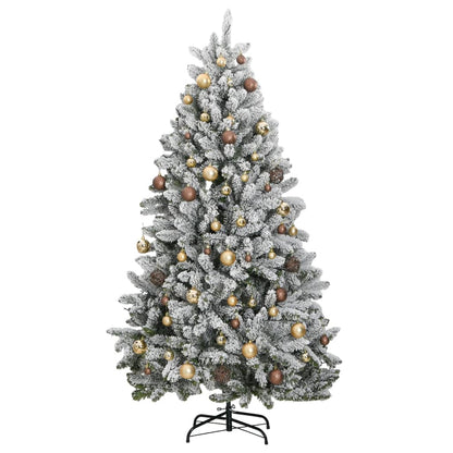 Künstlicher Weihnachtsbaum Klappbar 300 LEDs & Kugeln 210 cm