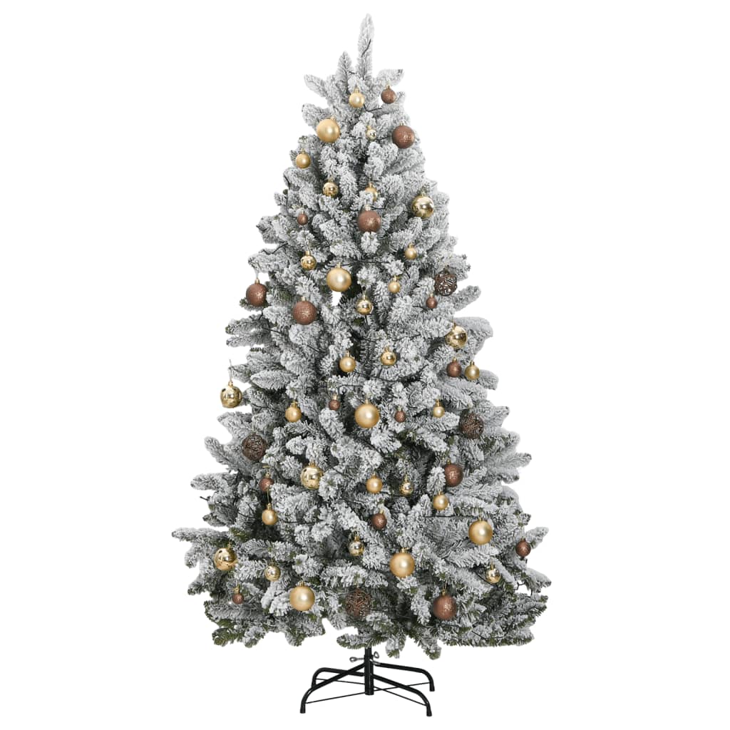 Künstlicher Weihnachtsbaum Klappbar 300 LEDs & Kugeln 240 cm