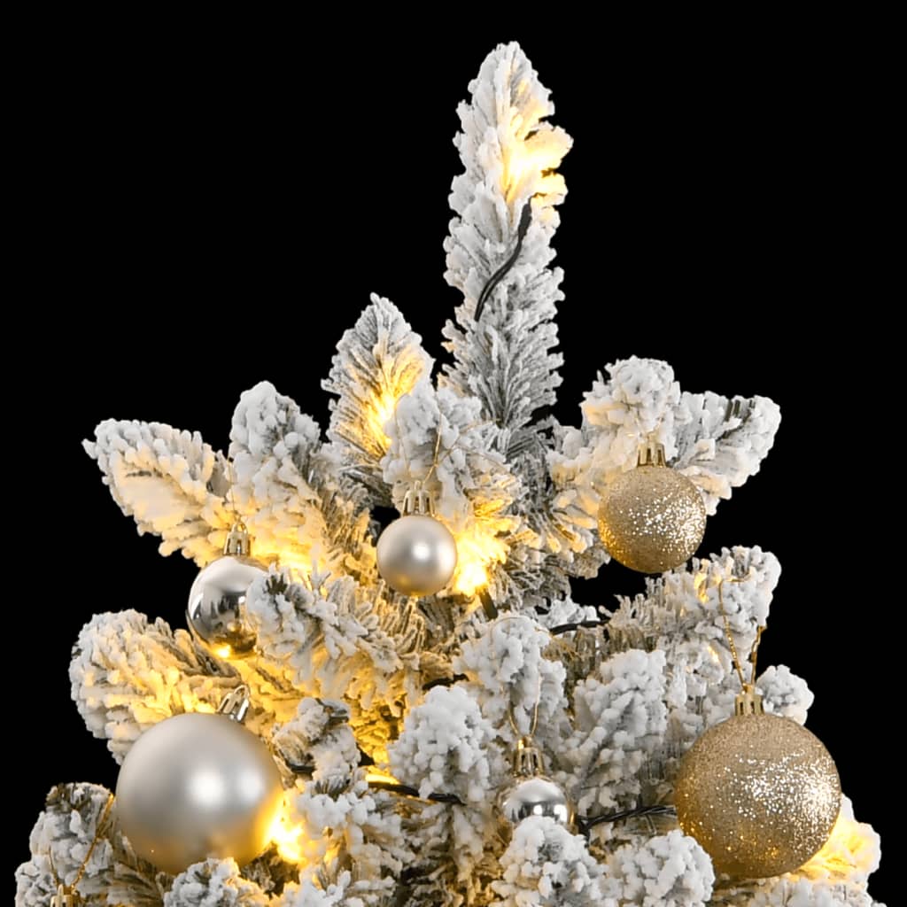 Künstlicher Weihnachtsbaum Klappbar 300 LEDs & Kugeln 180 cm