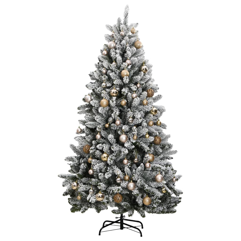 Künstlicher Weihnachtsbaum Klappbar 300 LEDs & Kugeln 270 cm