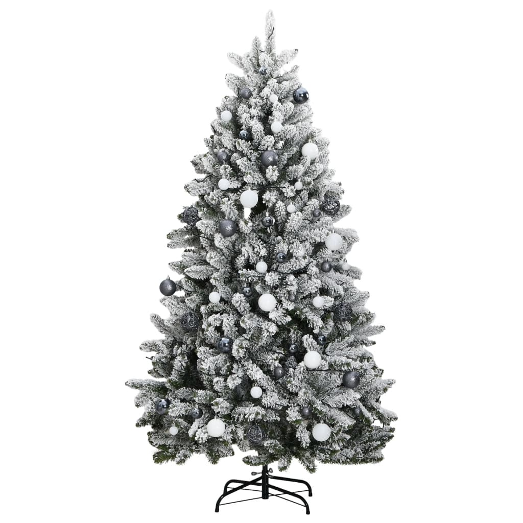 Künstlicher Weihnachtsbaum Klappbar 300 LEDs & Kugeln 180 cm