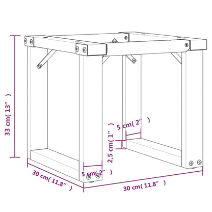 Couchtischbeine O-Gestell 30x30x33 cm Gusseisen