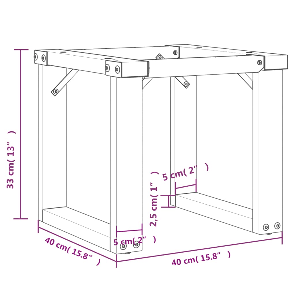 Couchtischbeine O-Gestell 40x40x33 cm Gusseisen