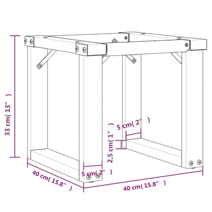 Couchtischbeine O-Gestell 40x40x33 cm Gusseisen