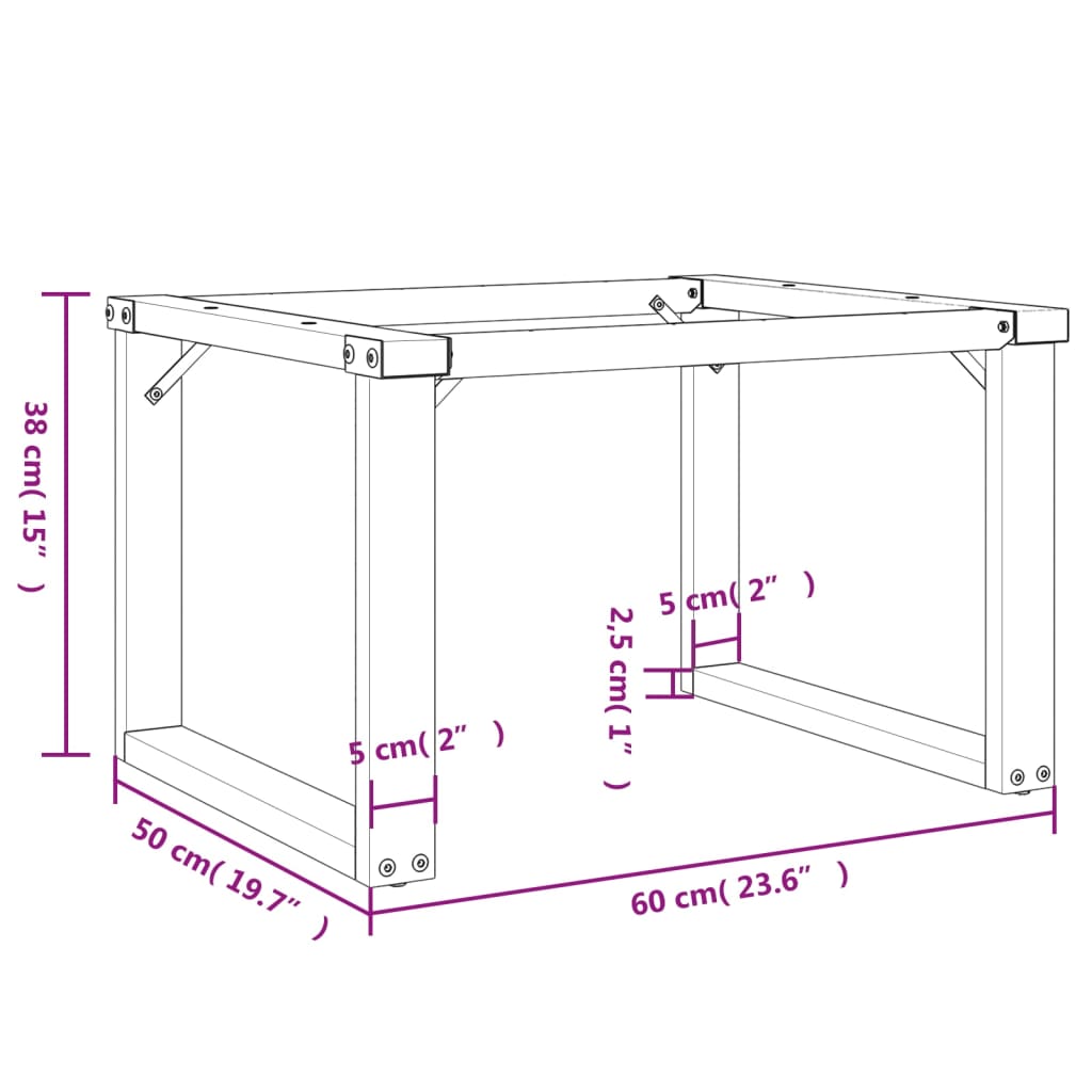 Couchtischbeine O-Gestell 60x50x38 cm Gusseisen