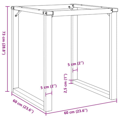 Esstisch-Gestell in O-Form 60x60x73 cm Gusseisen