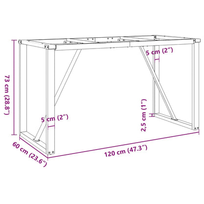 Esstisch-Gestell in O-Form 120x60x73 cm Gusseisen