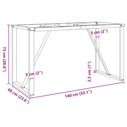 Esstisch-Gestell in O-Form 140x60x73 cm Gusseisen