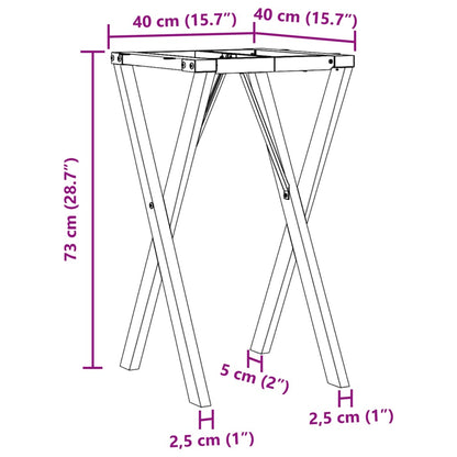 Esstisch-Gestell in X-Form 40x40x73 cm Gusseisen