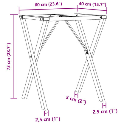 Esstisch-Gestell in X-Form 60x40x73 cm Gusseisen