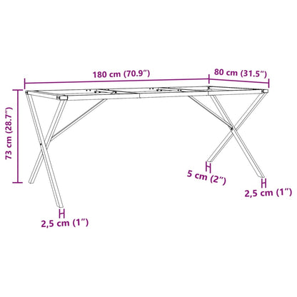 Esstisch-Gestell in X-Form 180x80x73 cm Gusseisen