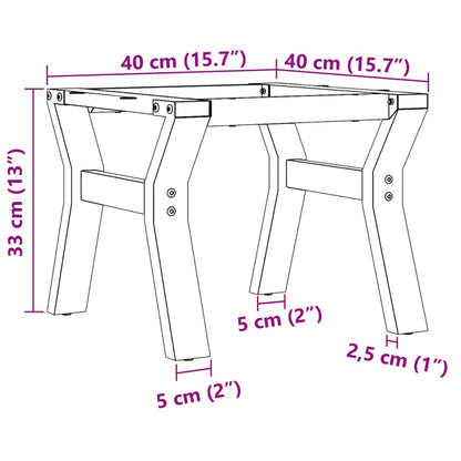 Couchtisch-Gestell in Y-Form 40x40x33 cm Gusseisen