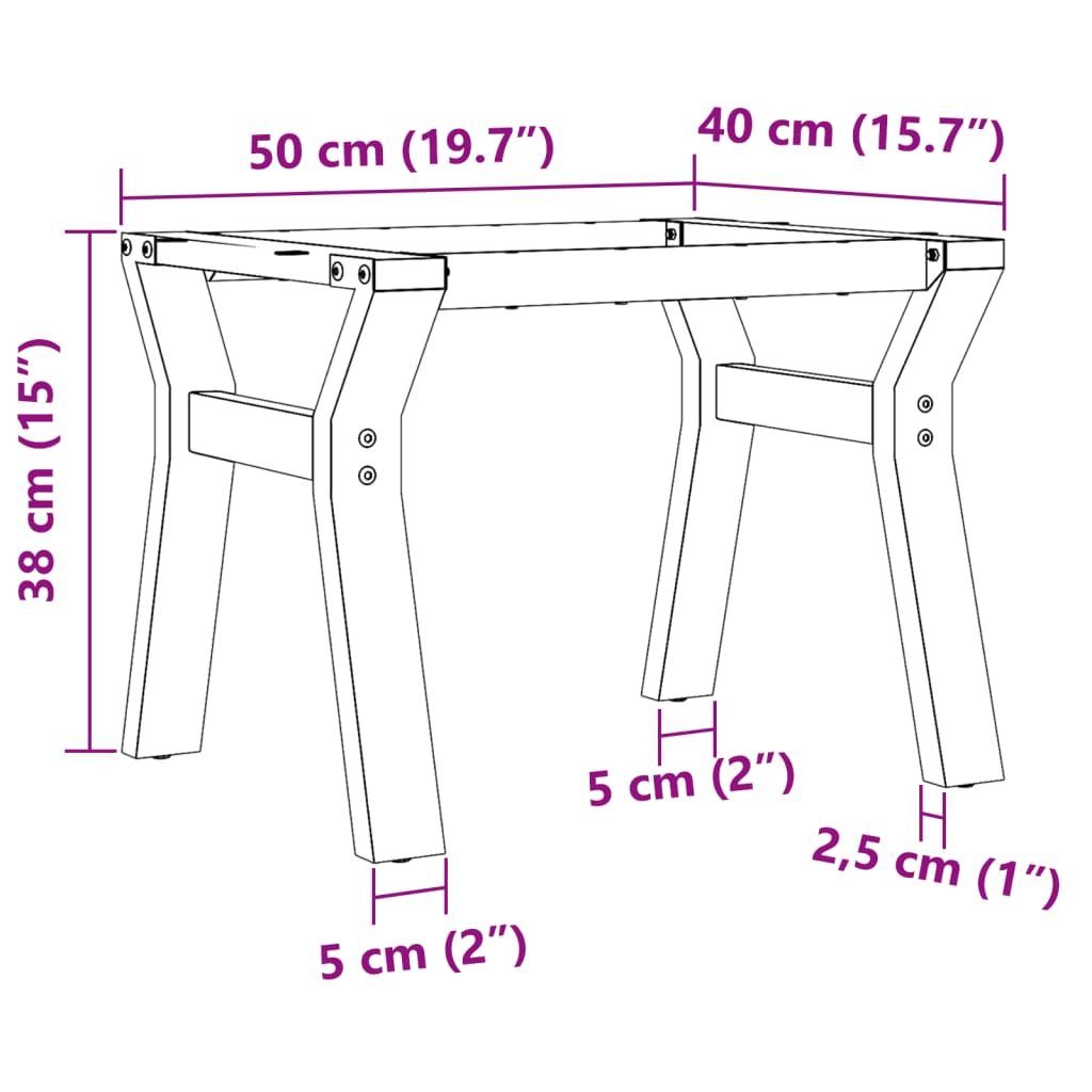 Couchtisch-Gestell in Y-Form 50x40x38 cm Gusseisen