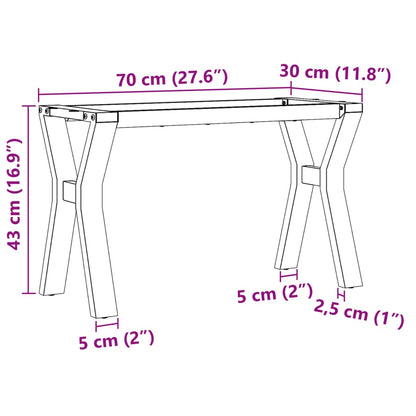 Couchtisch-Gestell in Y-Form 70x30x43 cm Gusseisen