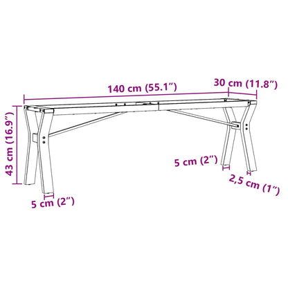 Couchtisch-Gestell in Y-Form 140x30x43 cm Gusseisen