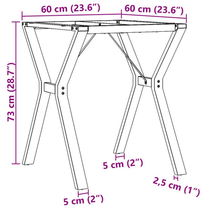 Esstisch-Gestell in Y-Form 60x60x73 cm Gusseisen