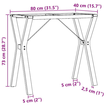 Esstisch-Gestell in Y-Form 80x40x73 cm Gusseisen