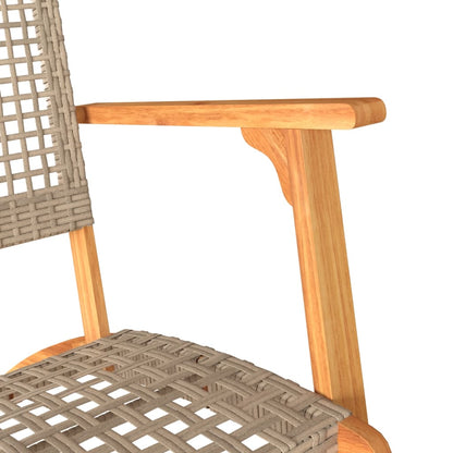 3-tlg. Bistro-Set Beige Poly Rattan und Massivholz Akazie