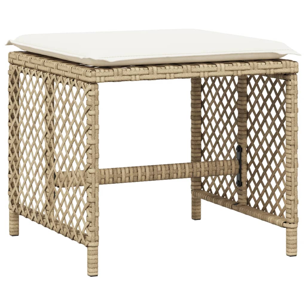 15-tlg. Garten-Essgruppe mit Kissen Beige Poly Rattan