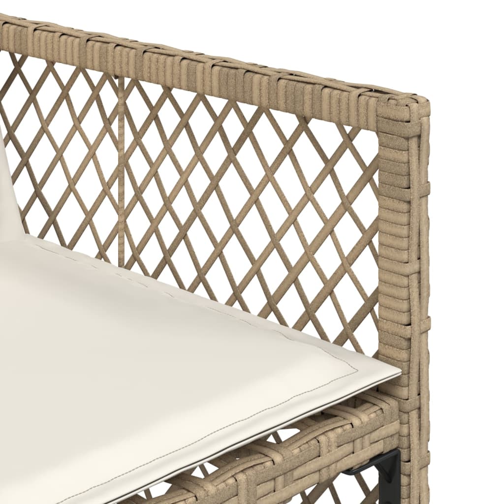 15-tlg. Garten-Essgruppe mit Kissen Beige Poly Rattan